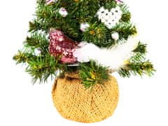 LAALU Zdobený umelý vianočný stromček s 13 ozdobami TINY 2 v kvetináči 25 cm