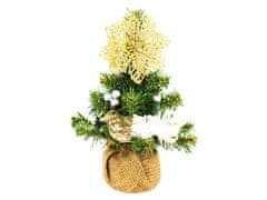 LAALU Zdobený umelý vianočný stromček so 14 ozdobami TINY 4 v kvetináči 25 cm