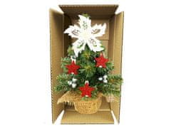 LAALU Zdobený umelý vianočný stromček s 23 ozdobami TINY 5 v kvetináči 25 cm