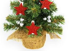 LAALU Zdobený umelý vianočný stromček s 23 ozdobami TINY 5 v kvetináči 25 cm