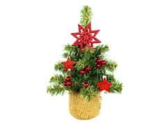 LAALU Zdobený umelý vianočný stromček s 24 ozdobami TINY 6 v kvetináči 25 cm