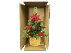LAALU Zdobený umelý vianočný stromček s 24 ozdobami TINY 6 v kvetináči 25 cm