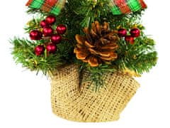 LAALU Zdobený umelý vianočný stromček s 27 ozdobami TINY 8 v kvetináči 25 cm