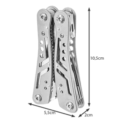 Trizand Multifunkčné náradie 13v1, strieborná farba, nerezová oceľ, 10,5x5,5x2 cm