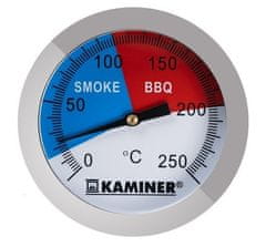 Kaminer Teplomer pre gril a kúrenie, nerezová oceľ, rozsah teplôt 0-250°C, rozmery 5x7.5 cm