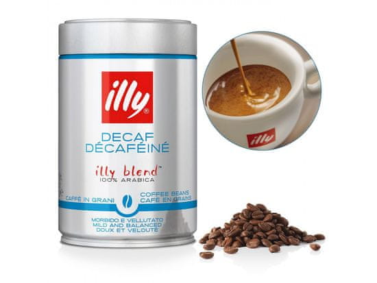 illy Illy Decaffeinato - Talianska bezkofeínová káva zrnková, 100% Arabica 250g
