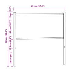 Vidaxl Čelo postele, dub sonoma 90 cm, kompozitné drevo a oceľ