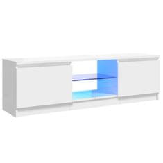 Vidaxl TV skrinka s LED svetlami lesklá biela 120x30x35,5 cm