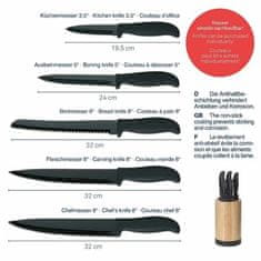 Kela Sada nožů KL-11283 ve stojanu Acida bambus černý 24,5cm 13,0cm