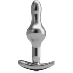 XSARA Tenký ocelový anální kolík anální plug s ozdobným kamínkem - 70213602