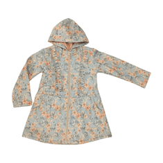 MOONRISE Fashion Detská softshell bunda - ASYMETRIC, flowers dusty mint, 80