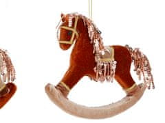LAALU Sada 2 dekorácií: hojdací kôň hnedý mix 17 cm