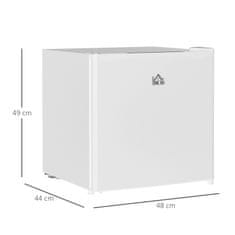 HOMCOM Mini Mraznička 46 L Voľne Stojaci Mraziaci Box 65 W Elektrická Mini Mraznička S Boxom Na Ľad 0 Až 8 °C Regulácia Teploty 48 X 44 X 49 Cm Biela 