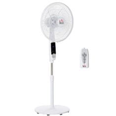 HOMCOM Stojanový Ventilátor 138Cm Biely Ventilátor S Časovačom, Diaľkové Ovládanie, Výškovo Nastaviteľné, 3 Rýchlosti, Oceľ 