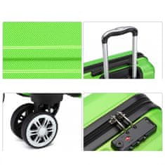 KONO Zelená sada luxusných kufrov s TSA zámkom "Travelmania" - veľ. M, L, XL