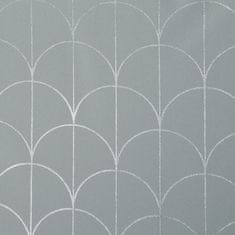 DESIGN 91 Dekoračný záves s krúžkami - Cande, šedostrieborný 140 x 250 cm