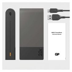 GP Power bank GP M2+ Series, 20 000 mAh, 22,5 W, šedá