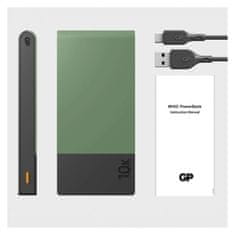 GP Power bank GP M2+ Series, 10 000 mAh, 22,5 W, zelená