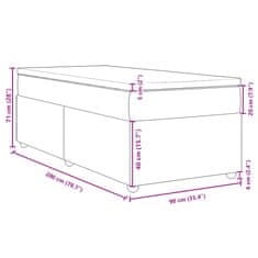 Petromila vidaXL Boxspring posteľ s matracom tmavosivá 90x200 cm látka