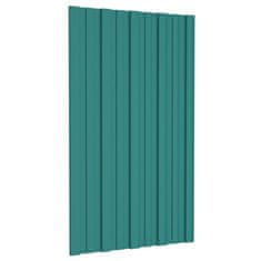 Vidaxl Strešné panely 36 ks pozinkovaná oceľ zelené 80x45 cm