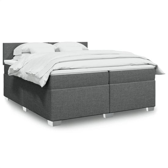 shumee Boxspring posteľ s matracom tmavosivá 200x200 cm látka