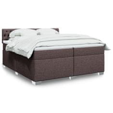 shumee Boxspring posteľ s matracom tmavohnedá 200x200 cm látka