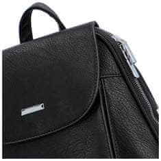 Silvia Rosa Pohodlný dámsky mestský koženkový batoh Sinkop, čierny