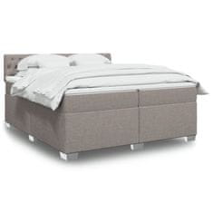 shumee Boxspring posteľ s matracom sivohnedý 200x200 cm látka