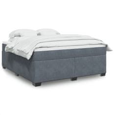 shumee Posteľný rám boxspring s matracom tmavosivý 180x200 cm zamat