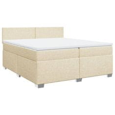 Petromila vidaXL Boxspring posteľ s matracom krémová 200x200 cm látka