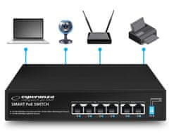 Esperanza Switch Esperanza Goliath ENS107, 10/100/1000Mbps, 4PoE+2, 65W 