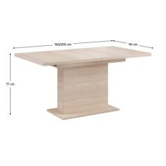 KONDELA BOBA Jedálenský stôl dub sonoma 160-200 x 90 cm