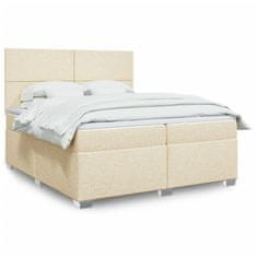 shumee Boxspring posteľ s matracom krémová 200x200 cm látka