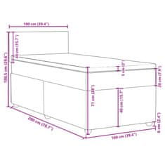 Petromila vidaXL Boxspring posteľ s matracom tmavohnedá 100x200 cm látka