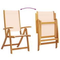 Petromila vidaXL Skladacie záhradné stoličky 6 ks, akáciový masív a textilén