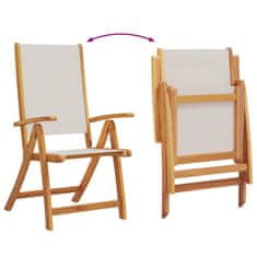Petromila vidaXL Skladacie záhradné stoličky 4 ks, akáciový masív a textilén