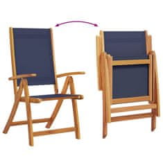 Petromila vidaXL Skladacie záhradné stoličky 6 ks, akáciový masív a textilén