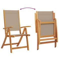 Petromila vidaXL Skladacie záhradné stoličky 8 ks, akáciový masív a textilén
