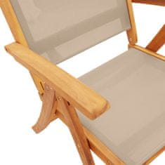 Petromila vidaXL Skladacie záhradné stoličky 8 ks, akáciový masív a textilén