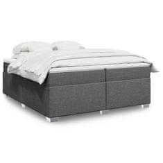 shumee Boxspring posteľ s matracom tmavosivá 200x200 cm látka