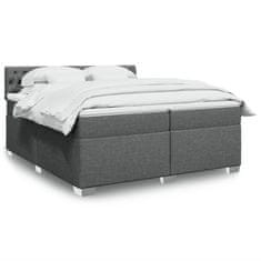 shumee Boxspring posteľ s matracom tmavosivá 200x200 cm látka