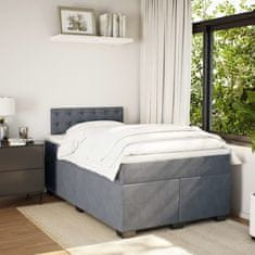 Petromila vidaXL Boxspring posteľ s matracom, tmavosivá 120x190 cm, zamat