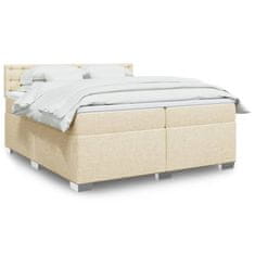 shumee Boxspring posteľ s matracom krémová 200x200 cm látka