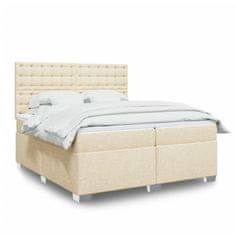 shumee Boxspring posteľ s matracom krémová 200x200 cm látka