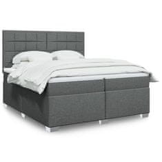 shumee Boxspring posteľ s matracom tmavosivá 200x200 cm látka