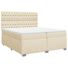 Petromila vidaXL Boxspring posteľ s matracom krémová 200x200 cm látka