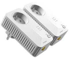 STRONG sada 3 adaptérov Powerline 600 TRI FR/Powerline 600 Mbit/s/1x LAN/biely