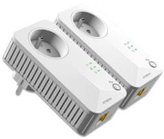 STRONG sada 2 adaptérov Powerline 600 DUO FR/ 600 Mbit/s/ 1x LAN/ biely