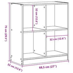 Petromila vidaXL Knižnica biela 68,5x32x75 cm kompozitné drevo