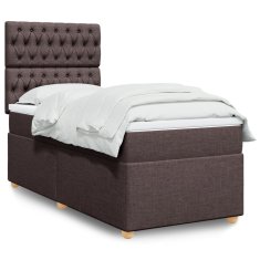 shumee Boxspring posteľ s matracom tmavohnedá 90x190 cm látka